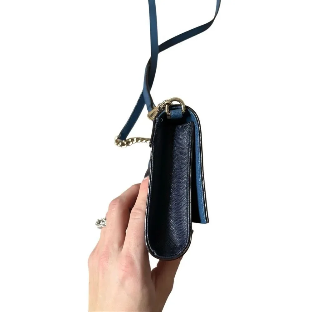 Kate‎ Spade Leather Crossbody Bag Purse Blue Black